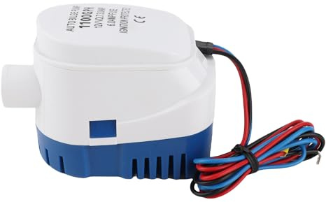 Wakects Auto Bilge 1100GPH Boat 12V Marine Automatic Submersible Bilge with Float Switch, Compact, Efficient, Rustproof for Boat Ponds Pools