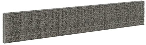 LAPOOH Gabbione con Copertura in Acciaio Zincato 900x30x150 cm,Gabbione con Copertura,Gabbione per Sassi,Gabbione Rete -147818
