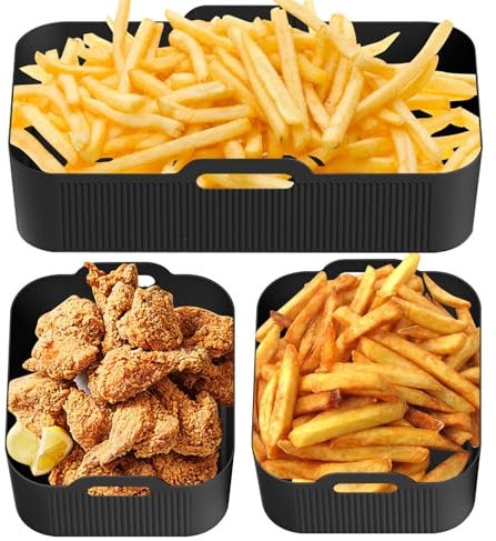 Friggitrice ad aria in silicone, inserti rettangolari, inserto per pentola e forno, per forno, inserti multiuso in silicone antiaderente, vassoio per cottura e cottura