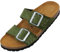 Palado Pantoletten Damen Samos Glint by Sila Sahin - bequeme Sandalen Made in Spain - Hausschuhe mit Kork-Fußbett - modische Sommerschuhe Grün UK5,5 - EU38