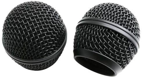 Haidong Mikrofonkopf Ersatz Mic Grill Ersatz Schwarz Kühlergrill Ball mit Innenschaum für SM58 Mikrofon 2 Stück