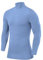 PowerLayer Kompressionsshirt Herren - Compression Shirt Funktionssshirt Langarm - Laufshirt Herren - Mock Neck Sportshirt - Longsleeve Oberteil Unterziehshirt - Hellblau, L