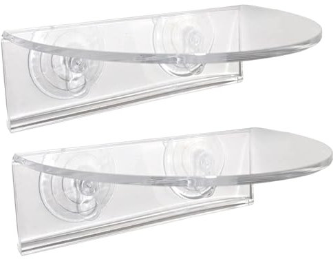 2 Stück Fenster-Pflanzenregale, transparente Acryl-Regale mit starken Saugnäpfen, robustes Fensterregal für Pflanzen, Sukkulenten-Übertopf, Kräutertöpfe, Zimmerpflanzen, Fensterregal, Saugnapf-Regal,