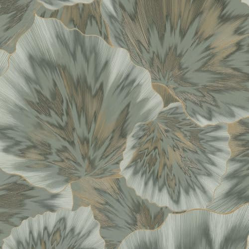 Erismann Spotlight 2 Abstract Leaf Green Gold Wallpaper 10402-24
