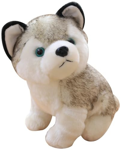 champracer Plüsch Husky Kuschelkissen,Sibirischer Husky,Plüschtier, realistisch und realistisch,Flauschige Weich Jumbo Plüsch Spielzeug,Plüsch, Geschenk für Jungen und Mädchen (20 cm,Husky)