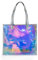 FuninCrea Laser Schultertasche Damen Holographisch Handtasche Damen, Extra Groß Tote Bag Durchsichtig Damen Handtasche Wasserdichtes PVC Handtasche Damen Umhängetasche für Arbeit Reisen (Mittelgroße)