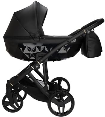 Junama Kinderwagen Diamond Classic 2in1 3in1 4in1 (03 - Schwarz, 3in1 mit Autositz)