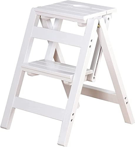 ISHEGREV Tabourets pliants à 2 marches, échelles en Bois, Petits tabourets de Cuisine, échelles Portables en Bois, Tabouret, escabeau, Banc à Chaussures/Porte-Fleurs (Couleur : C)