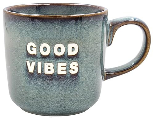 LESSER & PAVEY Good Vibes Reactive Glaze Mug Elements Tea and Coffee Mugs for Hot Drinks | Fine China Printed Mugs for Kitchen & Home | Reusable Ceramic Cups for Every Occasion | Gifts for Women & Men