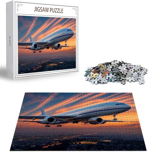 Puzzle 100 Teile Flugzeug Puzzle Erwachsene, DIY Puzzelmatten, Holzpuzzle für Erwachsene und Kinder ab 12 Jahren Wooden Jigsaw Landschaft Geschicklichkeitsspiel für Die Ganze Familie, Geschenke D-138