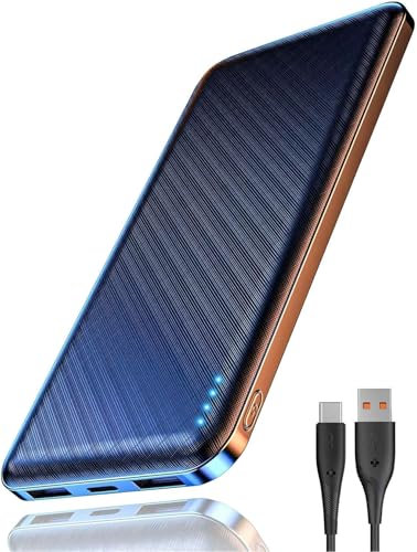 Power Bank, 10000mAh Powerbank, Externer Akku USB C Schnellen Ausgängen (3.0A), 2 USB Ausgängen Externe Handyakkus, kompatibel mit iPhone iPad AirPods Samsung Huawei etc