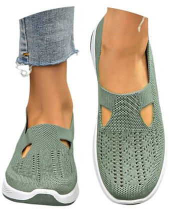 Zapatillas Ortopédicos para Mujer Zapatos sin Cordones para Caminar Ortopedicos Zapatos Mujer Comodos y Ligeros Sandalias Palas Transpirables y Non Slip Zapatillas Malla Deporte Senderismo