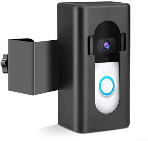 Glewi Anti-Theft Doorbell Mount,Metal Ring-Doorbell Cover,No Drill Doorbell Mount,Adjustable Video Doorbell Cover Holder For Safety
