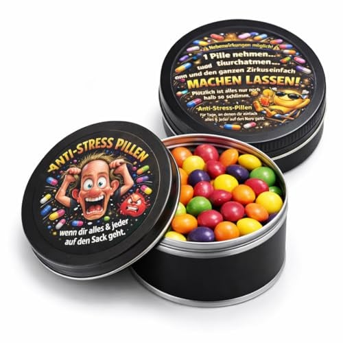 AnyCakes Anti-Stress Pillen aus der Dose Lustige Geschenkidee mit fruchtigen Kaubonbons