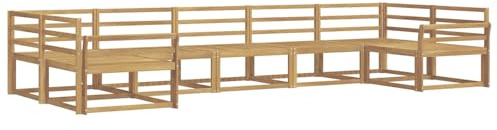 vidaXL Outdoor-Sofagarnitur 7 pcs Weiß Massivholz Akazie, Modernes Ecksofa-Set, stylische Gartenlounge, Möbel für Terrasse, wetterfest am Pool