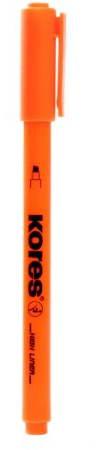 Kores - High Liner: Feine orange fluoreszierende Textmarker, Meißelspitze und Tinte auf Wasserbasis, Schul- und Bürobedarf, 12er-Pack