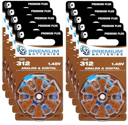 Premium Batteries Size 312 Hearing Aid Battery 60 Batteries