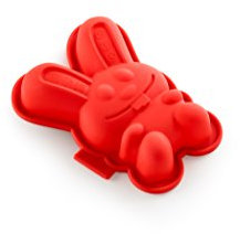 Lékué Backform Mini-Hase 2er-Set, Silikon, schwarz, 15x15x8 cm