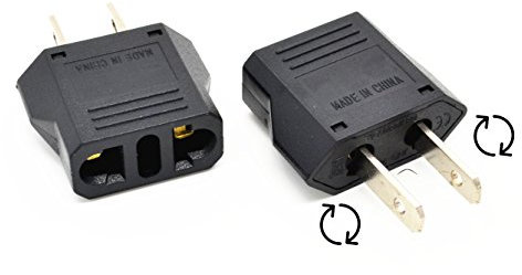 Adapter für USA-Steckdose + Australien/Argentinien (Koteletten drehbar)