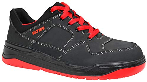 ELTEN Maverick Black-red Low ESD S3S | Sicherheitsschuhe für Damen & Herren, Stahlkappe, leicht, atmungsaktiv, Gr. 38
