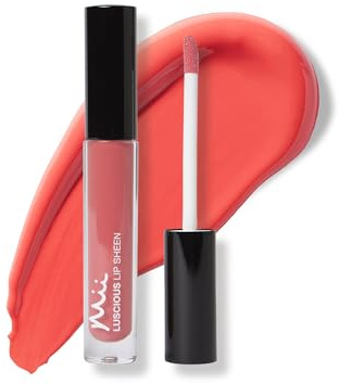 Mii Cosmetics Luscious Lip Sheen Lip Gloss | Nourishing Non-Sticky Lipgloss | Full Colour Coverage & Endless Glossy Shine | Coral Quartz | Delectable