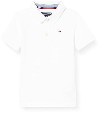 Tommy Hilfiger Boys’ Short Sleeve Organic Cotton Polo Shirt, White (Bright White), 6 Years