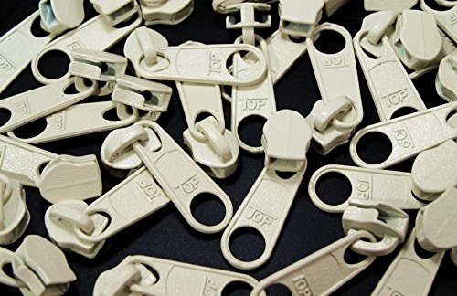 Schnoschi 15 Zipper Creme passend für endlos Reißverschluss mit 5 mm Laufschiene