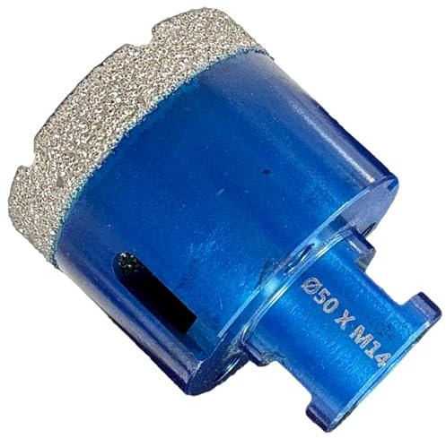 EDW Diamant Fliesenbohrer 50 mm x M14, Fliesenbohrkrone für Fliese, Wandfliese, Feinsteinzeug, Naturstein, Keramik und Glas für Winkelschleifer Premiumqualität