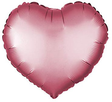 Kopper-24 Folienballon Herz 45 cm Luftballon Hochzeit Helium Ballon 18 Zoll Heliumballon Heart Love Valentinstag Herzballon XL Geburtsatag Party Deko Dekoration bunt JGA Folie Sterne (Rosa (matt))