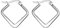 JewelryWe Schmuck Damen Ohrringe Edelstahl Poliert große Quadrat Viereck Geometrie Hoop Creolen Ohrstecker Silber 20mm