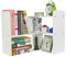 EasyPAG Schreibtisch Regal Holz Freistehend Kleines Bücherregal Verstellbar Schreibtisch Organizer Ständer Bürobedarf Ablage Display Regal,Weiß