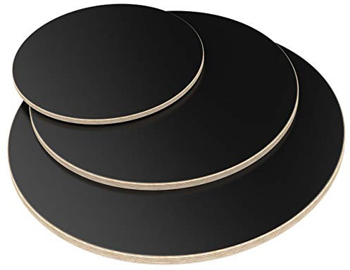 AUPROTEC Tischplatte 18mm rund Ø 300 mm schwarz Multiplexplatte melaminbeschichtet von 20cm-120cm auswählbar runde Sperrholz-Platten Birke Massiv Multiplex Holz Industriequalität