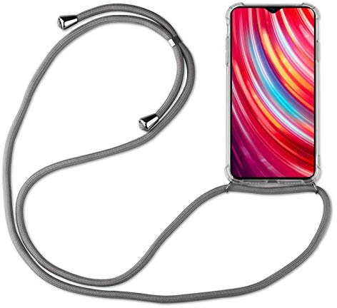 betterfon Hülle Kompatibel mit Xiaomi Redmi Note 8 Pro | Handykette Smartphone Halskette Hülle mit Band | Handyhülle mit Kordel zum Umhängen Kompatibel für Redmi Note 8 Pro | Grau