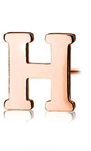 eeddoo® Damen Symbol-Ohrstecker aus Edelstahl Rosegold im Design Alphabet Buchstaben Einzeln von A - Z (H)