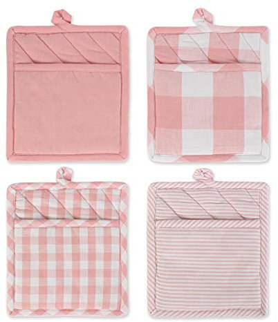 DII Ensemble de maniques à Carreaux Vichy Rose