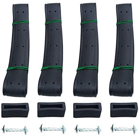 Cravate de Jardin, Tuteur Plante, Heavy Duty en Caoutchouc Souple Attaches réglable Jardin Arbre Liens pour Aider à Soutenir Les Plantes Vignes Jardinage (4pcs 60x2.4cm with Hole)