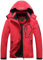 Damen Wasserdichte Skijacke Warm Winter Schneemantel Kapuze Regenmantel, Rot/Ausflug, einfarbig (Getaway Solids), L