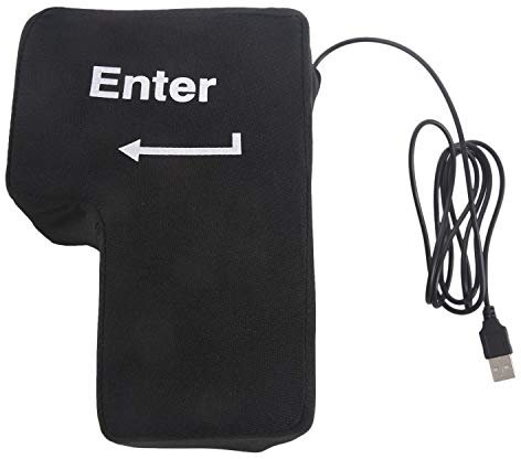 Sucute Groß Enter Taste Kissen - USB Stress Relief Vent Werkzeug, Unzerbrechlich Entspannen BüRo Desktop Nap Kissen Schwarz 150cm