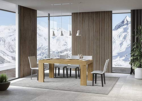 Ausziehtisch Roxell Eiche natur 90 x 160 ausziehbar 420 Gestell anthrazit