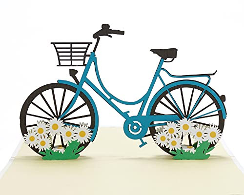 CUTPOPUP Anniversary Bicycle Pop Up Card, Birthday Pop Up Card, 3D Popup Greeting Cards, 3D Birthday Card With Blank Note, Handmade 3D Popup Birthday Card IT