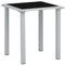 vidaXL Gartentisch Balkontisch Beistelltisch Tisch Terrassentisch Gartenmöbel Couchtisch Kaffeetisch Schwarz Silbern 41x41x45cm Stahl Glas