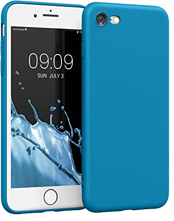 kwmobile Handyhülle kompatibel mit Apple iPhone SE (2022) / iPhone SE (2020) / iPhone 8 / iPhone 7 Hülle - Handy Case aus weichem Silikon in Karibikblau