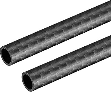 sourcing map Fibre Carbone Rond Tube 8mm x 6mm x 330mm 3K Rouleau Mat Enveloppé Surface pour RC Avion Quadcopter 2Pcs