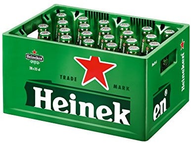 Heineken Pils Bier (28 x 0,25 l Flaschen) - Flaschenbier im Kasten, 5% Alkoholgehalt, 100% natürliche Zutaten, erfrischend milder Geschmack