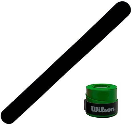 Protector Pala de Padel Transparente Rugoso Pack de Protectores + Overgrip Wilson Pro - Cinta Protectora Funda Pala de Padel Multigranulada Silicona Resistente (1 Negro + Over Verde Liso)