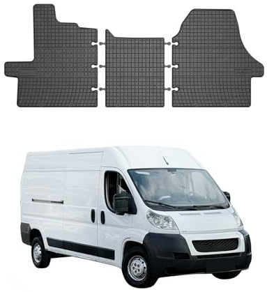OMAC Fußmatten für Citroen Jumper 2006-2011 Gummi 3tlg Schwarz | Automatten, Gummimatten, Allwetter, Antirutsch, fahrzeugspezifisches Produkt, wasserdicht
