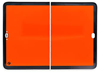 ADR-Tafel Klavierscharnier vertikal | Aluminium klappbar | zur Kennzeichnung von Gefahrguttransportern | Kantenschutz wählbar | Gefahrstoff | 400 x 300mm | Reflexionsklasse RA1/A (mit Kantenschutz)
