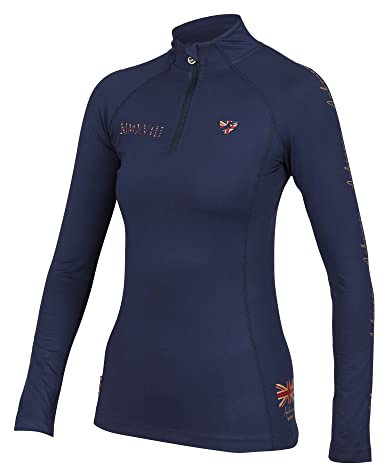 Aubrion Shires Team Womens Long Sleeve Base Layer - Navy Blue XS
