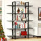 YITAHOME 5-stöckiges Bücherregal, Industrielles Graues Bücherregal, Bücherregal Dekorative Aufbewahrungsregale im Schlafzimmer/Wohnzimmer/Heimbüro