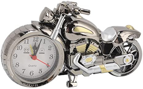 Motorrad Wecker Im Retro Stil, Vintage Simulations Motorrad Modell Wecker, Motorradsport, Einzigartiges für Motorliebhaber,Kids, Jungen, Männer (168A Dunkelgold,